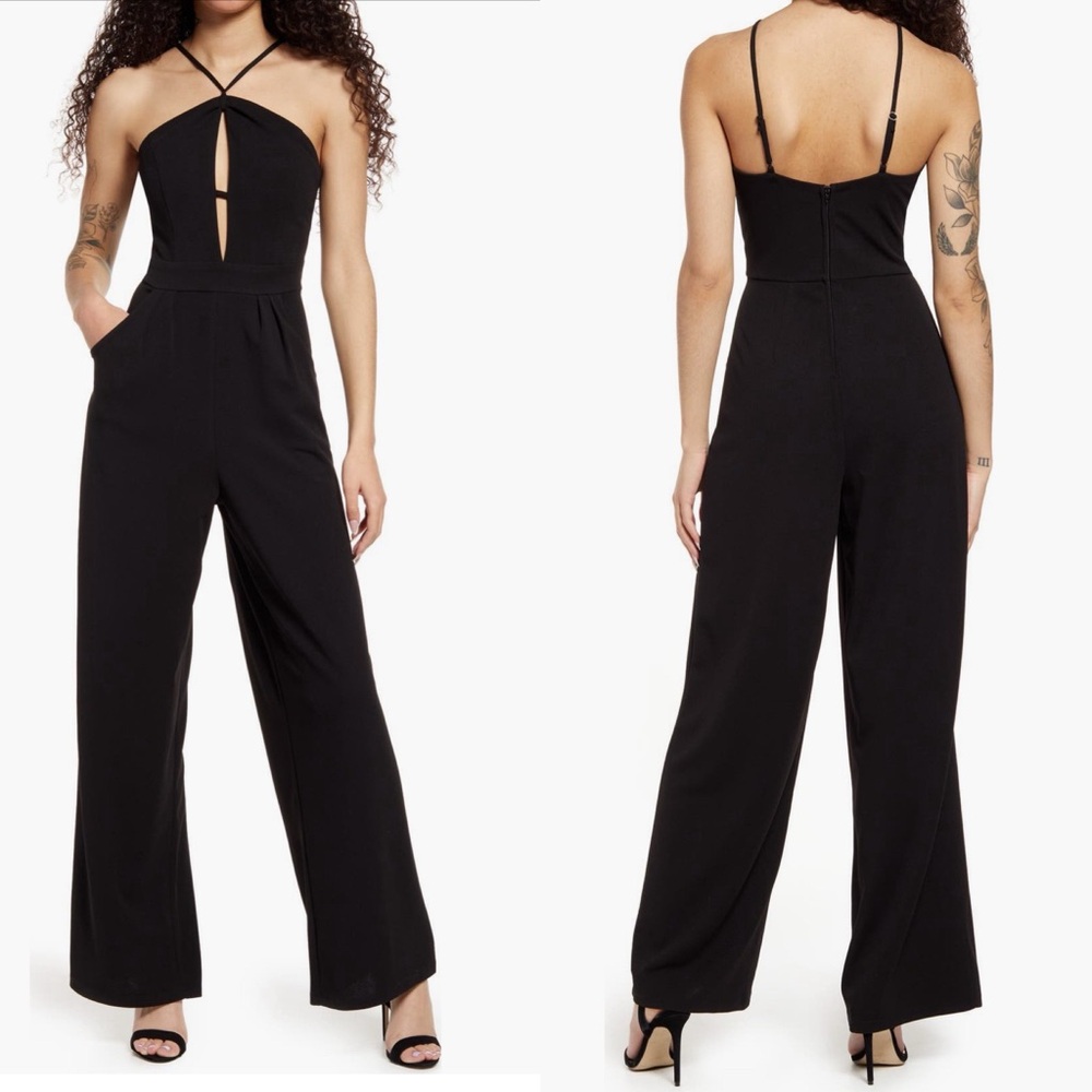 Love Nickie Lew Elegant Red halter Jumpsuit for Women Red small Nordstrom - Picture 6 of 13